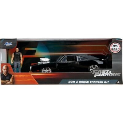 Set masina si figurina, Jada, Fast And Furious, Dodge Charger 1970 si Dominic Toretto.