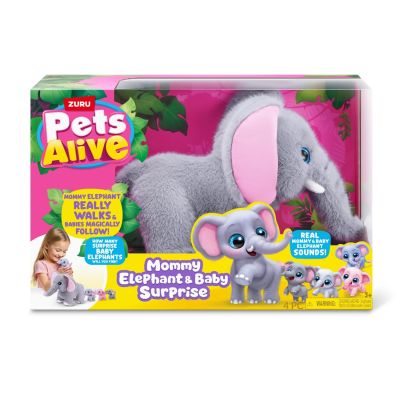 Set de joaca interactiv, Pets Alive, Mama Elefant si Puii sai