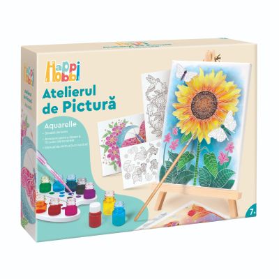 Set de pictura, Happi Hobbi, Atelierul de pictura, Aquarelle, Floarea Soarelui