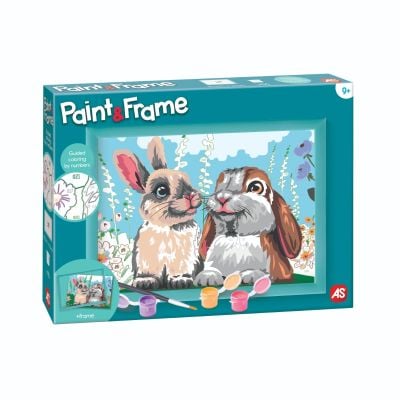 Set de pictura pe numere, Happi Hobbi, Picteaza si inrameaza, Iepurasi draguti