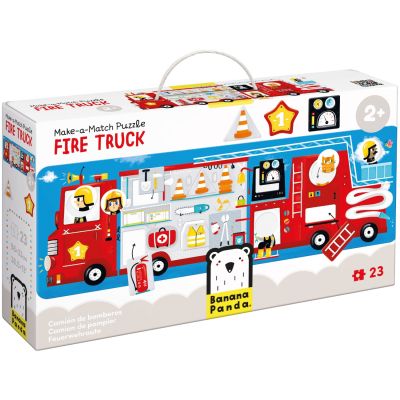 Puzzle make-a-match Banana Panda, Masinuta de pompieri, 23 piese