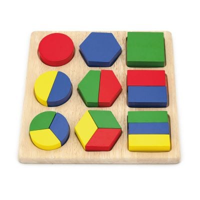 N01058573_001 6934510585730 Puzzle educativ din lemn, Viga, Forme geometrice si fractii