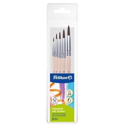 Set 5 pensule cu varf rotund, Pelikan Starter, Seria 24