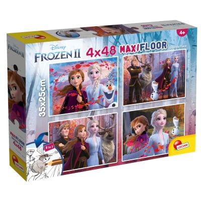 N01086603_001w 8008324086603 Puzzle de podea 2 in 1 Lisciani, Frozen 2, Maxi, 4 x 48 piese