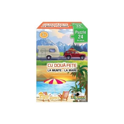 NOR4628_001w Mini Puzzle cu doua fete Noriel - Mare, Munte, 24 piese