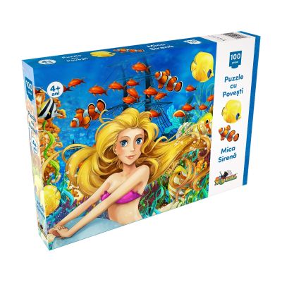 NOR5304_001w Puzzle Noriel cu povesti - Mica Sirena, 100 Piese