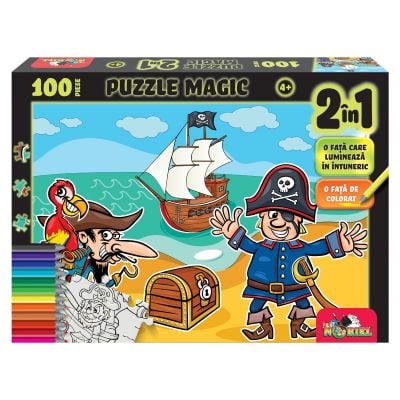 NOR5953_001w Puzzle Magic 2 in 1, Noriel, Pirati, 100 piese