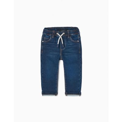 31046992003 5607389902427 Pantaloni pentru bebelusi, Zippy, din denim, cu talie elastica, Bluemarin