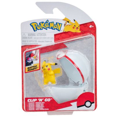 POKE95060_033w 191726424727 Figurina in bila Clip N Go Pokemon S2, Pikachu si Premier Ball