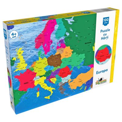 NOR2808_001 5947504022808 Puzzle Noriel cu harti 100 de piese - Harta Europei
