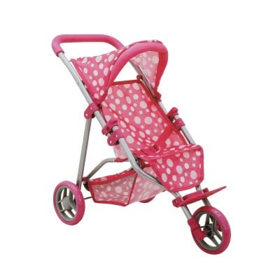 Carucior pliabil cu 3 roti pentru papusi, Melobo, Buline