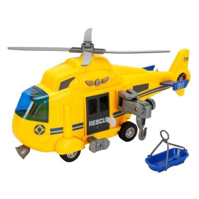 Elicopter de interventie cu lumini si sunete, Maxx Wheels, 1:16, Galben