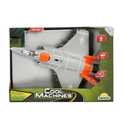 Avion Jet Fighter cu lumini si sunete, Maxx Wheels, 1:16, Portocaliu