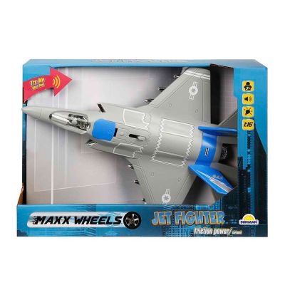 S00002321_ALBASTRU 8680863023211 Avion Jet Fighter cu lumini si sunete, Maxx Wheels, 1:16, Albastru
