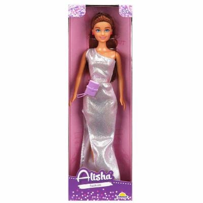 Papusa Alisha, in rochie de seara, Argintie