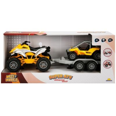 Set Super ATV cu remorca si barca, Maxx Wheels, Galben