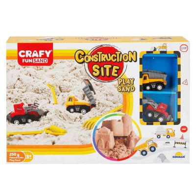 S00003470_001w 8680863034705 Set nisip Kinetic, Crafy, Construction Site, 7 piese, 250 g