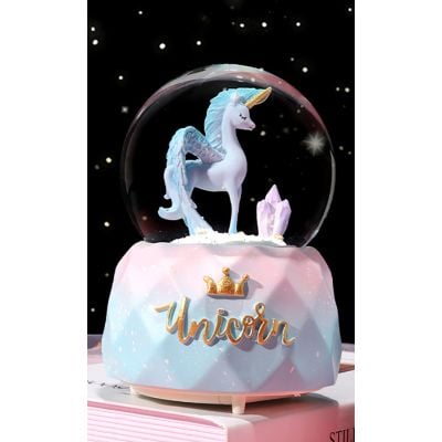 Glob de zapada cu lumini si muzica, Sunman, Unicorn, Albastru