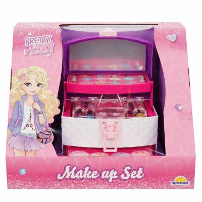Set de make-up in gentuta, Pretty Pinky, cu 3 sertare