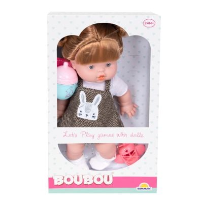 Papusa bebelus cu rochita, Boubou, 35 cm