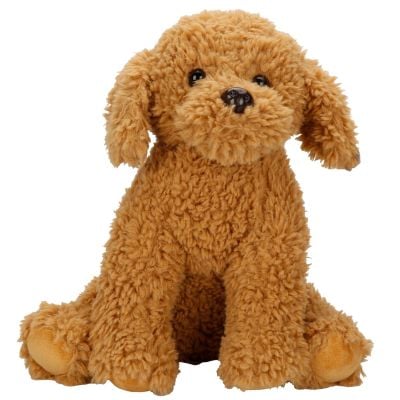 Jucarie de plus, Puffy Friends, Catelus Poodle, Maro deschis, 33 cm 