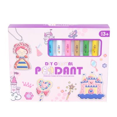 Deseneaza pandative cu lipici si sclipici, Diy Crystal Pendant, Princess