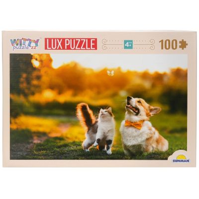 Puzzle Luxury, Witty Puzzlezz, Pisca si caine, 100 piese