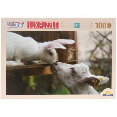 Puzzle Luxury, Witty Puzzlezz, Iepuras si capra, 100 piese