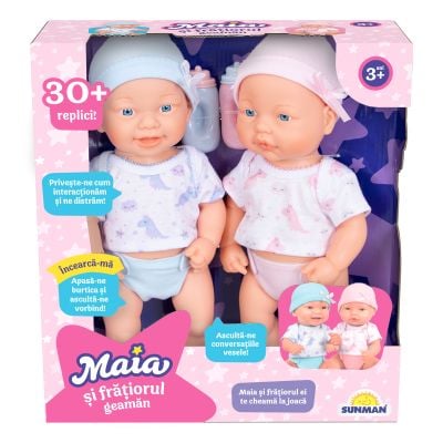 20%Set doua papusi bebelusi Maia si fratiorul geaman