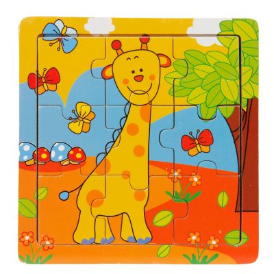 S00006668_001w 6922853066689 Mini puzzle din lemn, Woody, Animalute, 9 piese