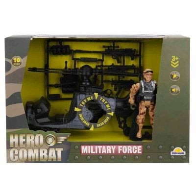 S00007072_002w 8680863025185 Set elicopter militar cu figurina, Hero Combat
