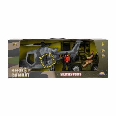 S00007076_001w 8680863025208 Set vehicule militare cu figurine, Hero Combat, Elicopter si ATV