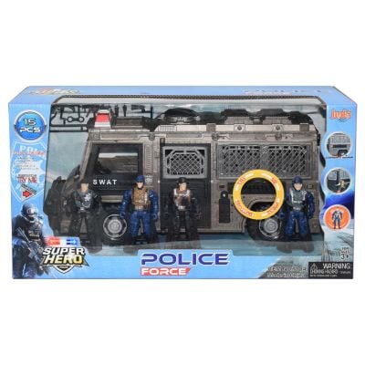 S00007084_001w 8680863025291 Set masina SWAT cu 4 figurine, Hero Combat, Police Force
