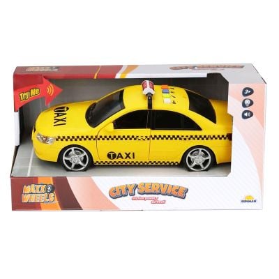 S00010560_002w 2017032105601 Masina de taxi cu lumini si sunete, Maxx Wheels, 24 cm, Galben