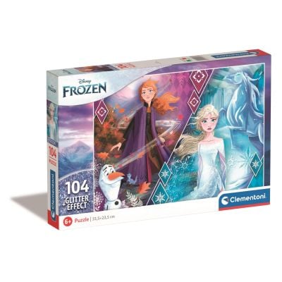 S00020163_001w 8005125201631 Puzzle cu sclipici Clementoni Disney Frozen, 104 piese