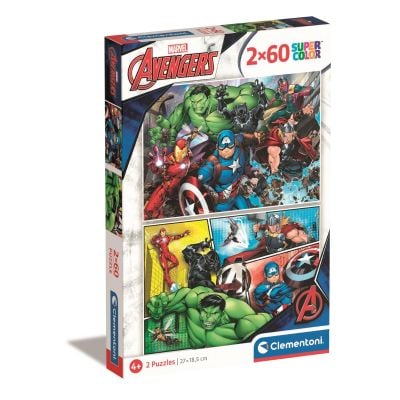 S00021605_001w 8005125216055 Puzzle Clementoni Marvel Avengers, 2 x 60 piese
