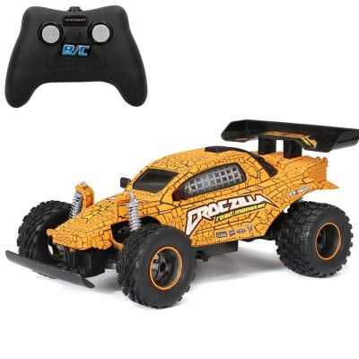 Masina cu telecomanda, New Bright, Road Monster, CrocZilla, 1:16, Portocaliu