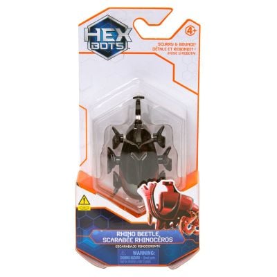 Figurina interactiva, Hexbots, Rhino Beetle, Scarabee Rhinoceros, Gri, 20149629