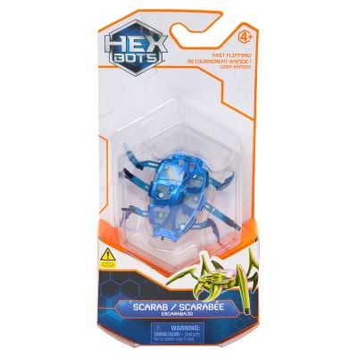 Figurina interactiva, Hexbots, Rhino Beetle, Scarabee Rhinoceros, Blue, 20149631