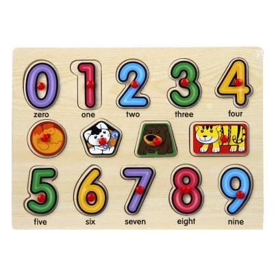 S00130444_001w 8680863009611 Puzzle din lemn, Woody, Numere, 14 piese