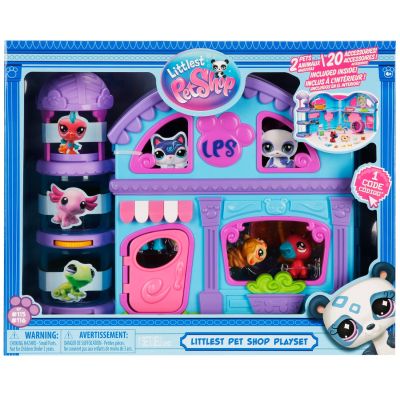 Set de joaca cu 2 figurine, Littlest Pet Shop, 20 accesorii