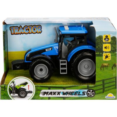 S01002680_001w 8680863026809 Tractor albastru cu lumini si sunete, Maxx Wheels, 18 cm