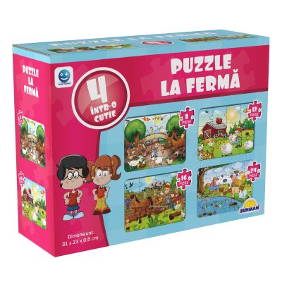 S01003222_001w 8680863041703 Puzzle 4 in 1, Smile Games, Animale de la ferma (8, 12, 16, 24 piese)