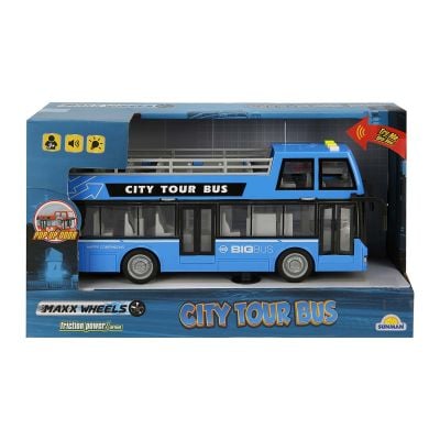 S01003538_001w 8680863035382 Autobuz cu lumini si sunete, City Tour, Maxx Wheels, 1:16, Albastru