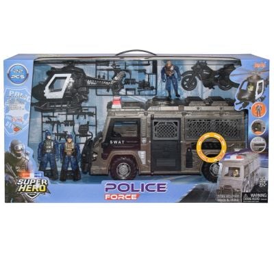 S01007108_001w 8680863039106 Set vehicule SWAT cu sunete si lumini si 3 figurine, Hero Combat, Police Force