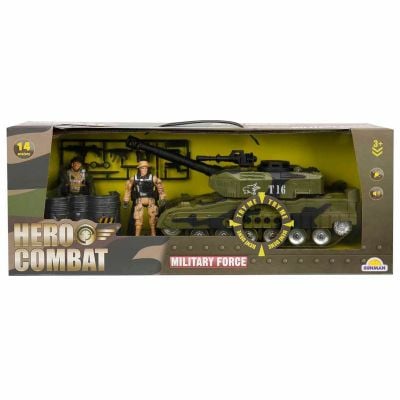 S01007131_001w 8680863025222 Set vehicul militar cu figurine, Hero Combat, Tanc