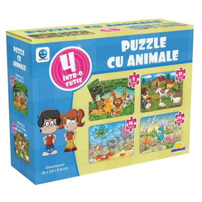 S02001481_001w 8680863041697 Puzzle 4 in 1, Smile Games, Animale (8, 12, 16, 24 piese)