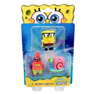 Set 3 mini figurine 3D, SpongeBob SquarePants, 3D