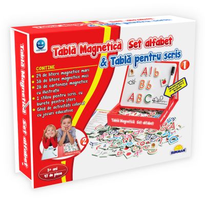 S02007910_001w 8680863041604 Joc educativ Smile Games, Alfabetul pe tableta magnetica, 97 piese