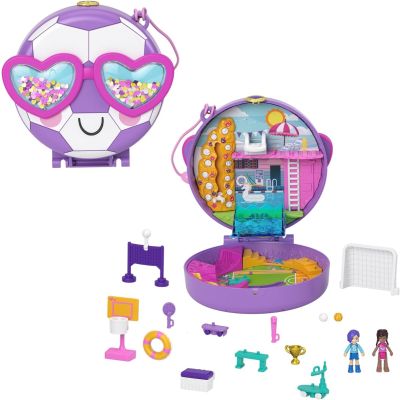 Set de joaca cu 2 papusi si 12 accesorii Polly Pocket, Football Team, HCG14